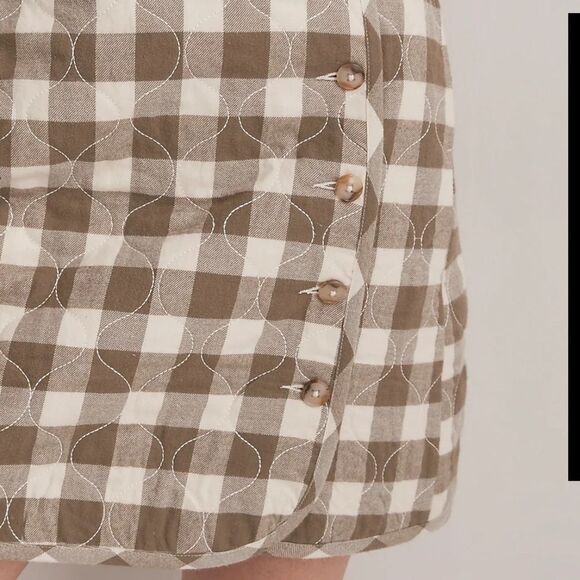 Madewell -1919 Quilted Flannel Mini Skirt in Gingham Check NWT size 6 - Picture 3 of 12